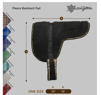 Fleece Bareback Pad, 26" Fleece Girth *vgc/xc, clean, hair, mnr rubs & clumps