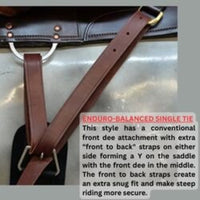 16" *1/Med (high wither/Wide ribs)Tucker Endurance Saddle, 2 Leather Latigos, 4 billets, 4 leather ties, Pr Leather Hobbles & Stirrups, Wool Felt Panels, Angled Rear Billet, Adjustable Position In-Skirt Rigging Serial: 159-540-7134-21 20134111