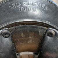 17" MW *5.5 Prestige Dressage, Shiny Black Cover, XLg Front Blocks, Wool Flocking, Flaps 16.75" L x 10"W Serial #: 17 33 355 061