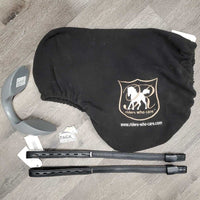 16" Barefoot Treeless Saddle *Loaded: 2 Shims, 30" Prestige Girth, SS Tack Carrying Case & Barefoot: Non-Slip Full Pad & Half Pad, 24-34" Stirrup Leathers, 26" Neoprene Girth, Fleece Saddle Cover, Extra Headplate Insert Serial #: 2401153117-38625VPS