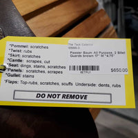 17" M *4.75" Passier Baum All Purpose, 2 Billet Guards, Wool Flocked, Flaps: 16"L x 12"W Serial # 181540