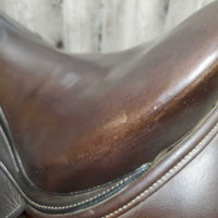 17 M *4.75 Regal Monoflap Dressage Saddle, Lg Exterior Front Blocks, Wool Flocking, Rear Gusset Panels, Flaps: 16"L x 12.5"W