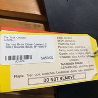 17" Med 5" Berney Bros Close Contact, 2 Billet Guards, 0 Blocks, Rear Gusset Panel, Synthetic flocking, Flaps: 14"L x 13"W Serial #: N/A