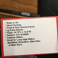 $ REDUCED!!! 18 MW *5 Albion Legend K2 Dressage Saddle, Red Albion Fleece Cover, Black Leather Cantle Cover, Wool Flocking, Front & Rear Gusset Panels, Lg Front Blocks, Flaps: 16.75"L x 12.5"W Serial #: 315 18 68981