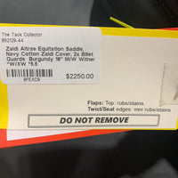 18" M/W Wither *W/XW *5.5 Zaldi Altras Equitation Saddle, Navy Cotton Zaldi Cover, 2x Billet Guards, Full Suede, Wool Flocking, Rear Gusset Panels, Long Front Blocks, Flaps: 16.5"l x 11.5"w Serial #: 180393