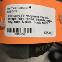 Pr Neoprene Pastern Wraps *dirt, faded, threads, edges: pilly, rubs & slice