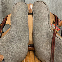 16" *1/Med (high wither/Wide ribs)Tucker Endurance Saddle, 2 Leather Latigos, 4 billets, 4 leather ties, Pr Leather Hobbles & Stirrups, Wool Felt Panels, Angled Rear Billet, Adjustable Position In-Skirt Rigging Serial: 159-540-7134-21 20134111