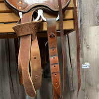 16" *1/Med (high wither/Wide ribs)Tucker Endurance Saddle, 2 Leather Latigos, 4 billets, 4 leather ties, Pr Leather Hobbles & Stirrups, Wool Felt Panels, Angled Rear Billet, Adjustable Position In-Skirt Rigging Serial: 159-540-7134-21 20134111