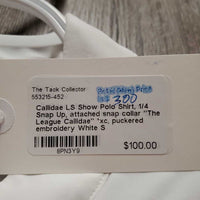 LS Show Polo Shirt, 1/4 Snap Up, attached snap collar "The League Callidae" *xc, puckered embroidery