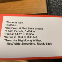 16.5 MW *5.25" Equipe Extreme Close Contact, 2 Billet Guards, Burg Fleece Redwood Tack Cover, Sm Front & Med Back Blocks, Foam Panels, Calfskin, Flaps: 13.5"l x 13.5"w Serial #: 16 5 N 1691047