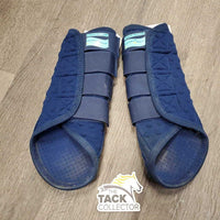 Pr Closed Boots, velcro *gc, clean, thick film/residue, hairy velcro, mnr dirt?/stains, torn