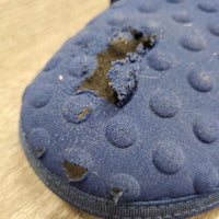 Pr Closed Boots, velcro *gc, clean, thick film/residue, hairy velcro, mnr dirt?/stains, torn