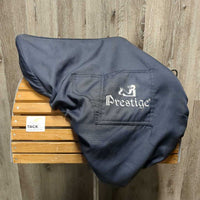 17.5 33cm M *4.5" Prestige X-Meredith Close Contact, 2 Billet Guards, Navy Prestige Cover, Pr 48" Prestige Stirrup Leathers, Med Front & Large Back Blocks, Synthetic Wool Panels, Calfskin, Flaps: 13"W x 13"L Serial #: 17 33 0804 1014 s5AA