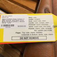 17.5 M *4.75" Butet Premium Close Contact, 2 Billet Guards, Gold Butet Cover, Butet barrell (crushed), Foam Panels, Med Front & Back Blocks, Full Calfskin, Flaps: 2.25 *13.5"L x 14" W Serial #: 2 25 M 17.5 .25 S FDDG 1280 13