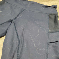 Riding Tight Breeches, 2 Thigh Pockets *gc, curled waist, linty, v.hairy, faded, seams: rubs & thin stitching