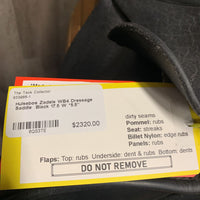 17.5 W *5.5" Hulsebos Zadels WB4 Dressage Saddle, Xlg Front Block, Wool Flocking, Lg Rear Gusset Panel, Shoulder Relief Panels, Flaps: 17.5"L x 12"W Serial #: 17.5 W 29 03 410 WB4