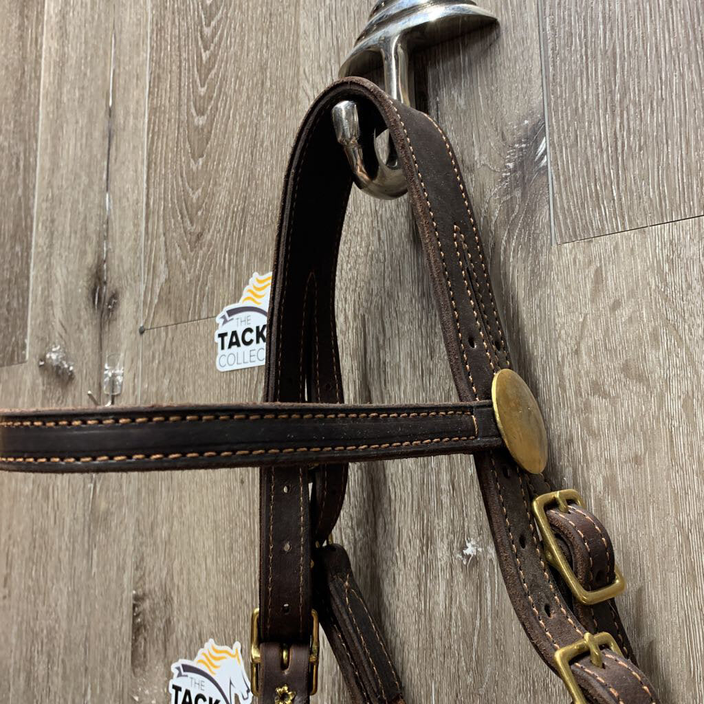 Double Stitched Harness Leather Halter - Bridle - Headstall, 2 