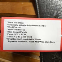17 *set wide/xw 6" Schleese Jane Savoie Dressage, Wool Flocked, Med Front Blocks, Rear Gusset Panels, Flaps: 16"L x 12"W Serial #: 2-17 2484H0600