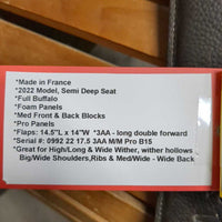 $ Reduced!! 17.5" M *5" Voltaire Palm Beach Saddle, Voltaire Leathers, 2 Billet Guards, 2 D Ring Attachments, Brown Voltaire Cover, Foam Panels, Med Front & Back Blocks, Pro Panels, Flaps: 14.5"L x 14"W Serial #: 0992 22 17.5 3AA M/M Pro B15