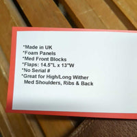 16.5 M *4.25 Crosby Prix de Nations Close Contact, 2 Billet Guards, Foam Panels, Med Front Blocks, Flaps: 14.5"L x 13"W Serial #4523 61232