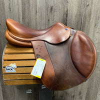 17.5 MW *5.25" Southern Stars Close Contact, 2 Billet Guards, Navy Cotton Cover, Wool Flocking, Med Back Blocks, Calfskin, Flaps: 14"L x 14"W Serial #: 17.5 M 29 120533