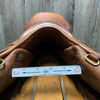 17.5 MW *5.25" Southern Stars Close Contact, 2 Billet Guards, Navy Cotton Cover, Wool Flocking, Med Back Blocks, Calfskin, Flaps: 14"L x 14"W Serial #: 17.5 M 29 120533