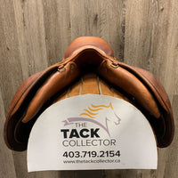 17.5 MW *5.25" Southern Stars Close Contact, 2 Billet Guards, Navy Cotton Cover, Wool Flocking, Med Back Blocks, Calfskin, Flaps: 14"L x 14"W Serial #: 17.5 M 29 120533