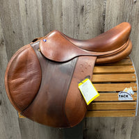 17.5 MW *5.25" Southern Stars Close Contact, 2 Billet Guards, Navy Cotton Cover, Wool Flocking, Med Back Blocks, Calfskin, Flaps: 14"L x 14"W Serial #: 17.5 M 29 120533