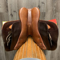 17.5 MW *5.25" Southern Stars Close Contact, 2 Billet Guards, Navy Cotton Cover, Wool Flocking, Med Back Blocks, Calfskin, Flaps: 14"L x 14"W Serial #: 17.5 M 29 120533