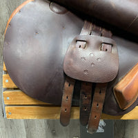 17.5 MW *5.25" Southern Stars Close Contact, 2 Billet Guards, Navy Cotton Cover, Wool Flocking, Med Back Blocks, Calfskin, Flaps: 14"L x 14"W Serial #: 17.5 M 29 120533