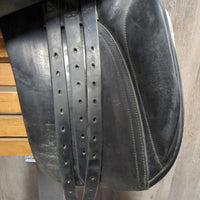 17.5 M *MW - 5.25" Exselle Dressage Saddle, Black Fleece Exselle Cover, Wool Flocking, Long Pencil Block, Rear Gusset Panels, Flaps: 17.75"L x 12"W Serial #: AF 063 1578