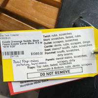 17.5 M *MW - 5.25" Exselle Dressage Saddle, Black Fleece Exselle Cover, Wool Flocking, Long Pencil Block, Rear Gusset Panels, Flaps: 17.75"L x 12"W Serial #: AF 063 1578