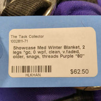 Med Winter Blanket, 2 legs *gc, 0 wpf, clean, v.faded, older, snags, threads
