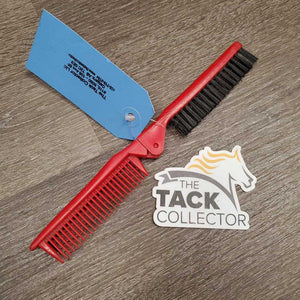 Folding Plastic Brush & Comb *gc, older, mnr hairy