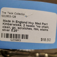 Hvy Med Port Kimberwicke, 2 hooks *no chain, clean, gc, scratches, film, stains