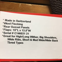 17.5 MW *5.25" Stubben Genesis VSD All Purpose, 2x Billet Guards, Stubben Navy Saddle Cover, Wool Flocking, Rear Gusset Panels, Flaps: 15"L x 13.5"W Serial # C146031 31