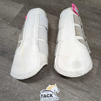 Pr Closed Hind Boots, velcro *fair/gc, clean, edges: torn & undone seams, velcro: hairy, weak & discolored