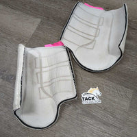 Pr Closed Hind Boots, velcro *fair/gc, clean, edges: torn & undone seams, velcro: hairy, weak & discolored