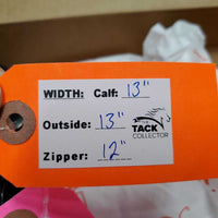 Pr Synthetic Half Chaps, snap on bottom double snap top strap, box *like new, mnr marks