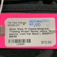 Pr Closed Neoprene "Training Wraps" Boots, velcro *like new/xc, v.mnr hair