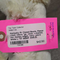 Pr Closed Boots, Fleece Lined, velcro *gc, clean, v.stained, mnr clumpy edges, hairy velcro, inner thin spots