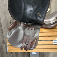 17.5 M *5" JA Saddlery Close Contact, 2 Billet Guards, Foam Panels, Med/Lg Front & Back Blocks, Flaps: 13.5"L x 13.5"W