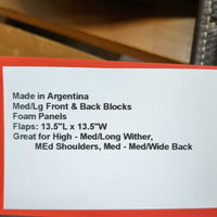 17.5 M *5" JA Saddlery Close Contact, 2 Billet Guards, Foam Panels, Med/Lg Front & Back Blocks, Flaps: 13.5"L x 13.5"W