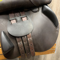 17.5 MW *5.25" Equipe Expression Close Contact, 2 Billet Guards, Blue Equipe Cotton Cover, upgraded calf leather, Felt Panels, Med Front & Back Blocks, Flaps: 13.5"L x 13"W Serial #: 17.5 N 3500099 JEXES +2 +1