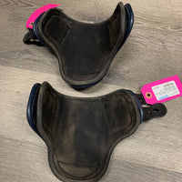 Pr Leather Hind Boots, velcro liners, tabs *vgc, dirt, hairy, stain & rubs