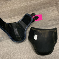 Pr Leather Hind Boots, velcro liners, tabs *vgc, dirt, hairy, stain & rubs