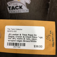 Leather & Thick Rope De Gogue, Crown & Chest Peice *vgc, mnr dirt, stains & rubs, clean, scraped edges