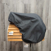 18 *31 cm *MW - 5.5"+ Zaldi San Jorge Plana Dressage Saddle, Black Cotton Cover, Lg Exterior Blocks, Wool & Foam panels, Rear Gusset Panels, Flaps: 15.5"L x 12"w Serial #: 18 31 131065