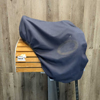 18" Adj *Set W *5.75 Dresch Dressage, Navy Schleese Cotton Cover, Wool Flocking, Front & Rear Gusset Panels, XLg Front Blocks, Flaps: 15" L x 11"W Serial #: BS6635