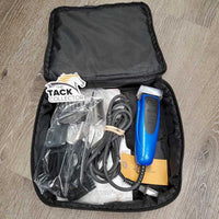 Single Speed Clippers, guards, 4 Blades, scissors, bag, dvd, manual *like new, clean, mnr dirty cord, stuck zipper *SOUND GREAT, WORK